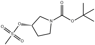 (S)-1-BOC-3-甲磺酰氧基吡咯烷 结构式