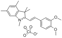 2-(2-(3,4-DIMETHOXYPHENYL)ETHENYL)-1,3,3,4,6-PENTAMETHYL-3H-INDOLIUM PERCHLORATE 结构式