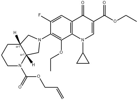 N-Allyloxycarbonyl 8-Ethoxy Moxifloxacin Ethyl Ester 结构式