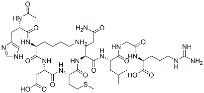 acetylhistidyl-lysyl-aspartyl-methionyl-glutaminyl-leucyl-glycyl-arginine 结构式