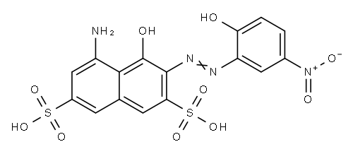 5-氨基-4-羟基-3-[(2-羟基-5-硝基苯基)偶氮]-2,7-萘二磺酸 结构式