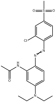 N-[2-[(2-氯-4-甲磺酸基苯基)偶氮]-5-(二乙基氨基)苯基]乙酰胺 结构式
