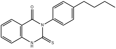 3-(4-丁基苯基)-2-疏基-3H-喹唑啉-4-酮 结构式