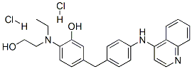 2-[2-hydroxyethyl-[4-[[4-(quinolin-4-ylamino)phenyl]methyl]phenyl]amin o]ethanol dihydrochloride 结构式