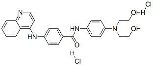 N-[4-(bis(2-hydroxyethyl)amino)phenyl]-4-(quinolin-4-ylamino)benzamide dihydrochloride 结构式