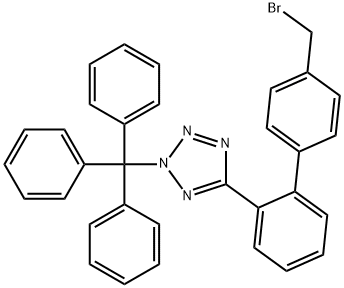 5-[4'-(溴甲基)-[1,1'-联苯]-2-基]-2-(三苯基甲基)-2H-四氮唑 结构式