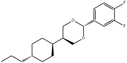 TRANS-2-(3,4-DIFLUOROPHENYL)-5-(TRANS-4-N-PROPYLCYCLOHEXYL)-1,3-DIOXANE 结构式