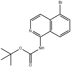 N-叔丁氧羰基-5-溴异喹啉-1-胺 结构式