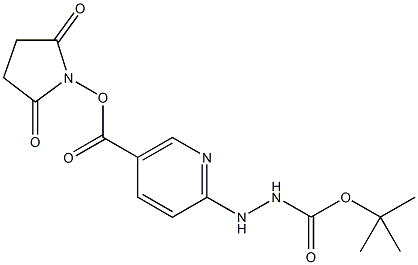 琥珀酰亚胺6-BOC-肼基烟酸酯 结构式