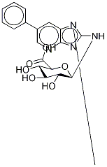 2-氨基-1-甲基-6-苯基咪唑并[4,5-B]吡啶N-Β-D-葡糖苷酸 结构式