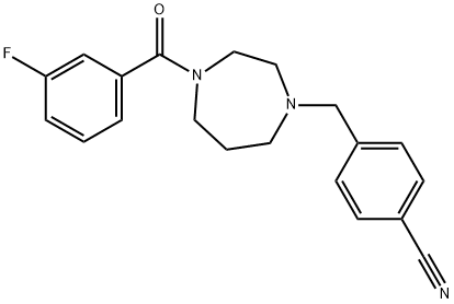 Benzonitrile, 4-[[4-(3-fluorobenzoyl)hexahydro-1H-1,4-diazepin-1-yl]methyl]- 结构式