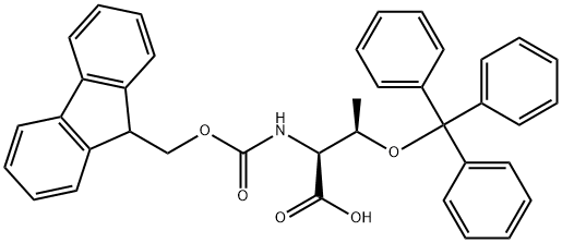 Fmoc-O-三苯甲基-L-苏氨酸 结构式
