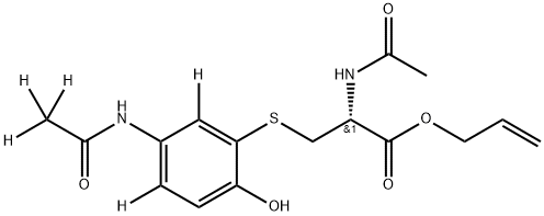 N-Acetyl-S-[3-acetaMino-6-hydroxphenyl]cysteine-d5 Allyl Ester (Major) 结构式
