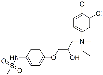 1-(4-methanesulfonamidophenoxy)-3-(N-methyl-3,4-dichlorophenylethylamino)-2-propanol 结构式