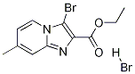 3-溴-7-甲基咪唑并[1,2-A]吡啶-2-羧酸乙酯氢溴酸盐 结构式