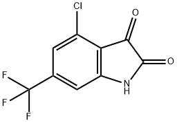 4-氯-6-(三氟甲基)二氢吲哚-2,3-二酮 结构式