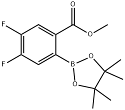 4,5-二氟-2-(4,4,5,5-四甲基-1,3,2-二氧硼烷-2-基)苯甲酸甲酯 结构式
