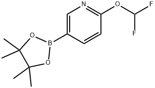2-(二氟甲氧基)-5-(4,4,5,5-四甲基-1,3,2-二氧硼戊烷-2-基)吡啶 结构式