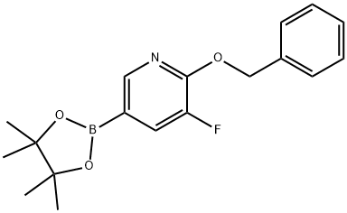 2-苄氧基-3-氟-5-吡啶硼酸频那醇酯 结构式