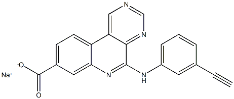 SODIUM 5-(3-ETHYNYLPHENYLAMINO)PYRIMIDO[4,5-C]QUINOLINE-8-CARBOXYLATE 结构式