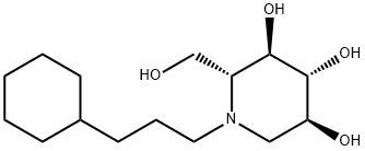 N-CYCLOHEXYLPROPYL DEOXYNOJIRIMYCIN 结构式