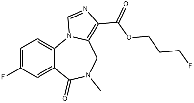 3'-fluoropropyl-8-fluoro-5,6-dihydro-5-methyl-6-oxo-4H-imidazol(1,5-a)(1,4)benzodiazepine-3-carboxylic acid 结构式