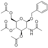 苄基 2-乙酸胺基-2-脱氧-3,4,6-三-O-乙酰基-Β-D-吡喃葡糖苷 结构式