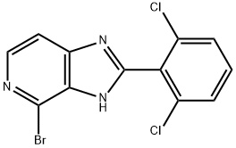 4-溴-2-(2,6-二氯苯基)-1H-咪唑并[4,5-C]吡啶 结构式