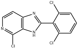 4-氯-2-(2,6-二氯苯基)-3H-咪唑并[4,5-C]吡啶 结构式