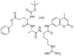 BOC-GLU(OBZL)-ALA-ARG-AMC · HCL 结构式