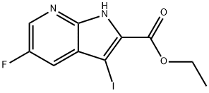 5-氟-3-碘-1H-吡咯并[2,3-B]吡啶-2-羧酸乙酯 结构式