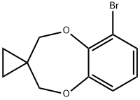 6-Bromo-2,4-dihydrospiro[1,5-benzodioxepine-3,1'-cyclopropane] 结构式