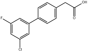 4-(3-Chloro-5-fluorophenyl)phenylacetic acid 结构式