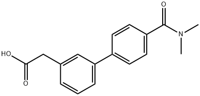 3-[4-(Dimethylcarbamoyl)phenyl]phenylacetic acid 结构式