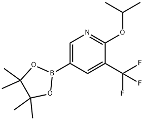 2-异丙氧基-5-(4,4,5,5-四甲基-1,3,2-二氧杂环戊硼烷-2-基)-3-(三氟甲基)吡啶 结构式