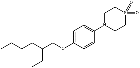 4-[4-(2-ethylhexyloxy)phenyl](1,4-thiazinane-1,1-dioxide) 结构式