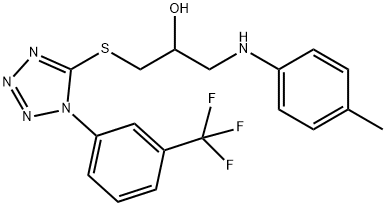 1-[(4-methylphenyl)amino]-3-[1-[3-(trifluoromethyl)phenyl]tetrazol-5-y l]sulfanyl-propan-2-ol 结构式