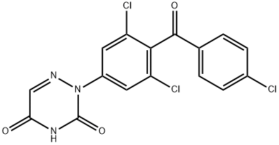 2-[3,5-Dichloro-4-(4-chlorobenzoyl)phenyl]-1,2,4-triazine-3,5(2H,4H)-dione 结构式
