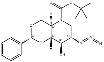 2-Azido-4,6-O-benzylidene-N-(tert-butoxycarbonyl)-1,2,5-trideoxy-1,5-imino-D-glucitol
