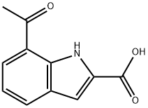 7-乙酰基-2-吲哚羧酸 结构式