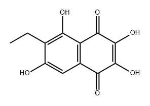 6-Ethyl-2,3,5,7-tetrahydroxy-1,4-naphthoquinone 结构式