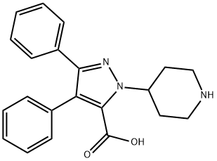 3,4-二苯基-1-(4-哌啶基)-1H-吡唑-5-甲酸 结构式