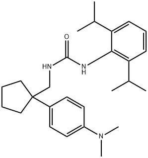 N-(2,6-bis(isopropyl)phenyl)-N'-((1-(4-(dimethylaminomethyl)phenyl)cyclopentyl)methyl)urea 结构式