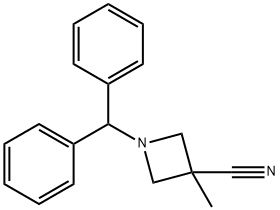 1-二苯甲基-3-甲基氮杂环丁烷-3-甲腈 结构式