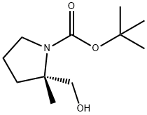 tert-butyl (2S)-2-(hydroxymethyl)-2-methylpyrrolidine-1-carboxylate 结构式