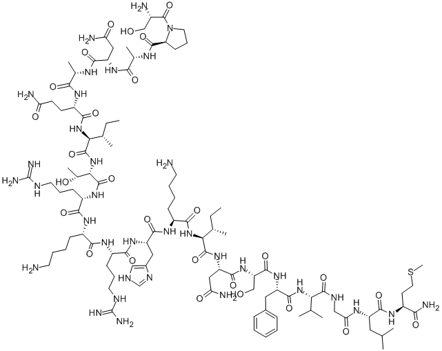 SER-PRO-ALA-ASN-ALA-GLN-ILE-THR-ARG-LYS-ARG-HIS-LYS-ILE-ASN-SER-PHE-VAL-GLY-LEU-MET-NH2 结构式