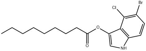 壬酸 5-溴-4-氯-1H-吲哚-3-酯 结构式
