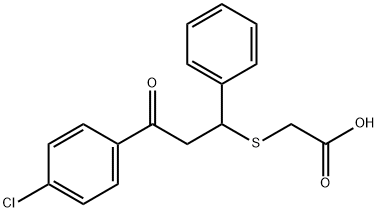 2-{[3-(4-Chlorophenyl)-3-oxo-1-phenylpropyl]thio}acetic acid 结构式