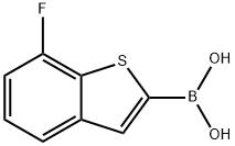 (7-氟-1-苯并噻吩-2-基)硼酸 结构式