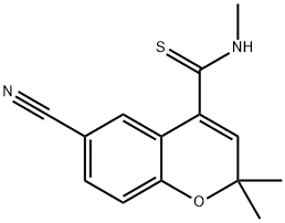 6-cyano-2,2-dimethyl-N-methyl-2H-1-benzopyran-4-thiocarboxamide 结构式